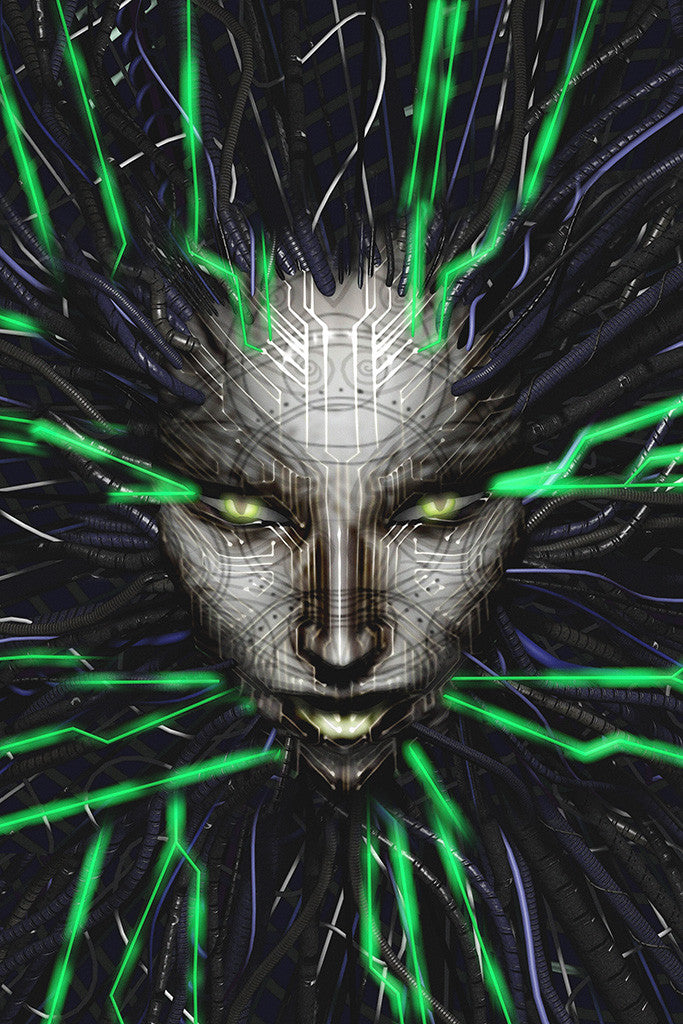 System Shock 2 Old Classic Retro Game Poster