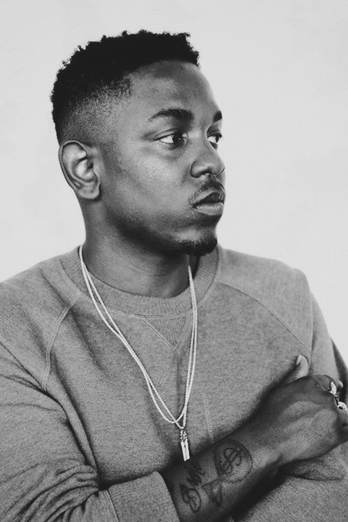 Kendrick Lamar Black and White Hip Hop Rap Poster