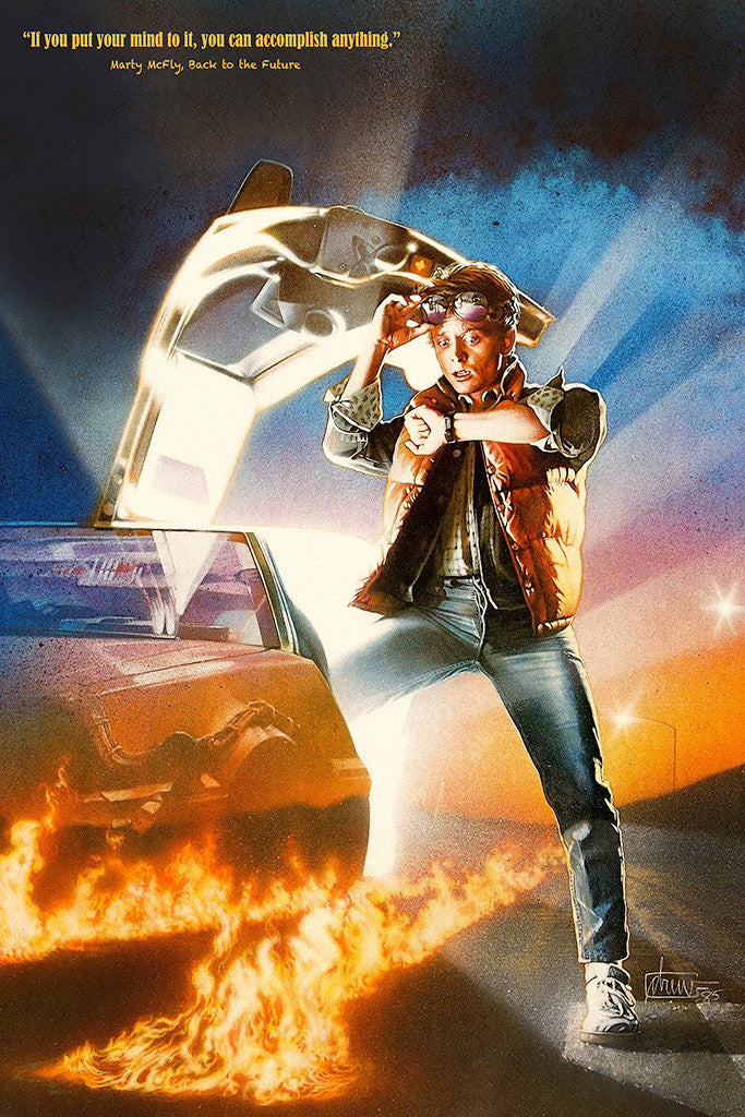 Back to the Future Quotes DeLorean DMC-12 Classic Movie Poster