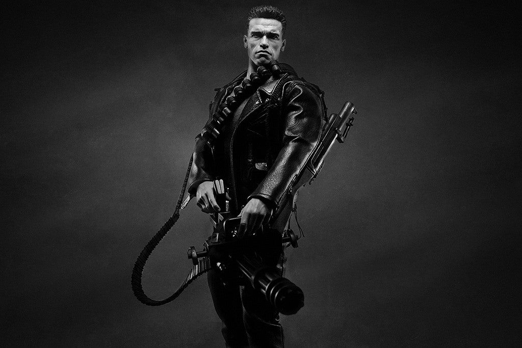 The Terminator Arnold Schwarzenegger Black and White Poster