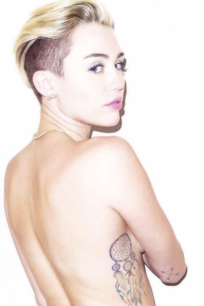 Miley Cyrus Naked Hot Girl Tattoo Poster