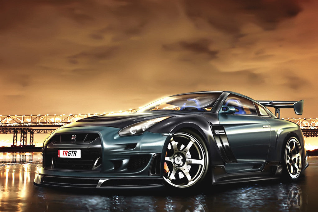 Nissan GTR Night Car Poster – My Hot Posters Nissan GTR Night Car Poster – My Hot Posters