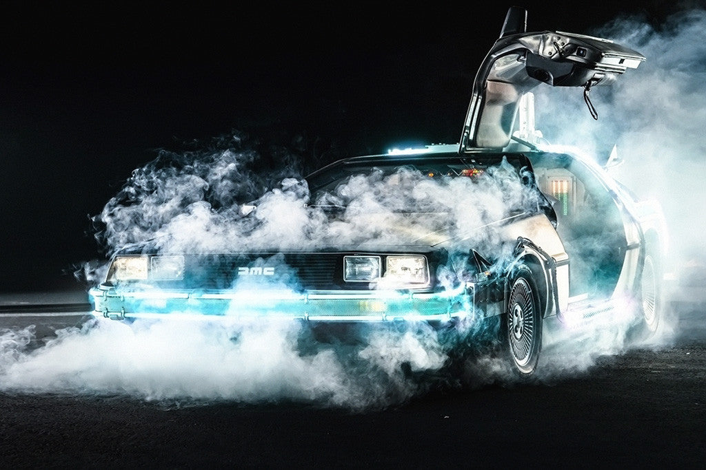 Dmc Delorean Back To The Future Smoke Car Poster