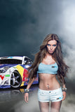 Nissan GTR Hot Girl Car Poster