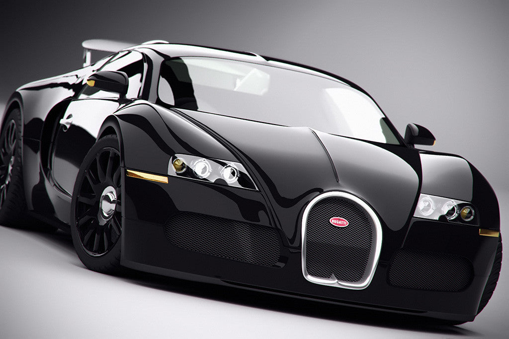 Bugatti Veyron Black Car Poster