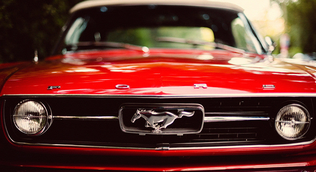 Ford Mustang Red Muscle Car Poster