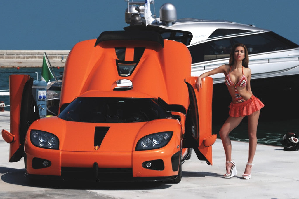 Koenigsegg Agera Hot Girl Car Poster
