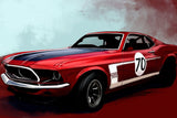 Ford Mustang Boss 302 Muscle Car Auto Poster