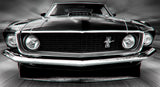 Ford Mustang Black and White Muscle Car Poster