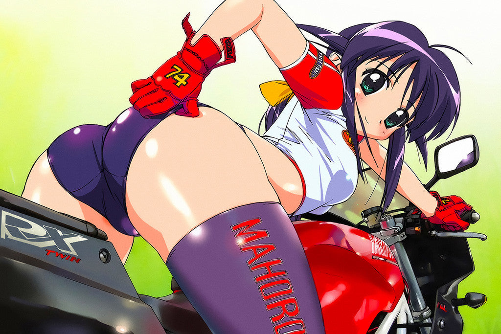 Yamaha Cute Hot Anime Girl Motorcycle Bike Motorbike Poster