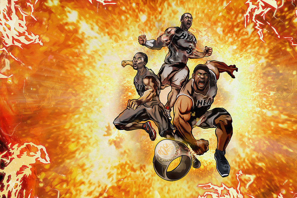 Miami Heat Players Lebron James Dwyane Wade Basketball NBA Poster – My Hot  Posters