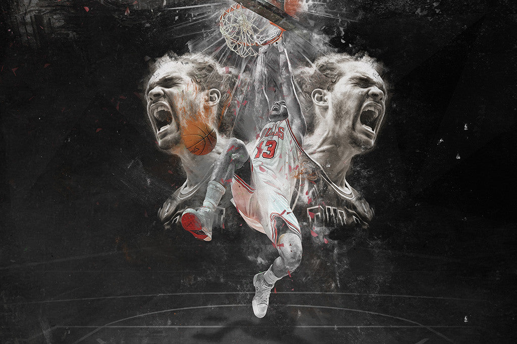 Joakim Noah Chicago Bulls Basketball NBA Poster