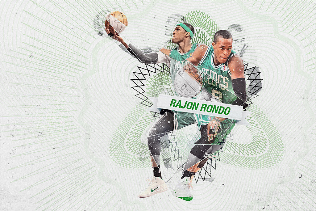 Rajon Rondo Boston Celtics Basketball NBA Poster