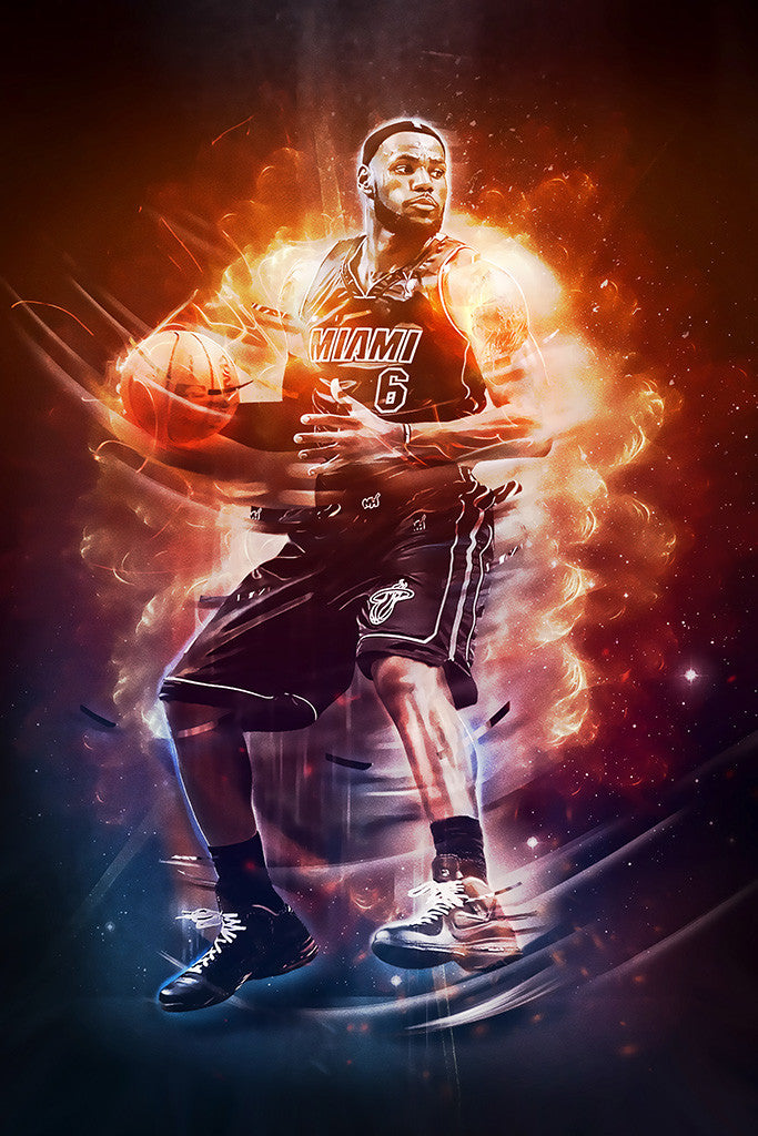 Lebron James Miami Heat Basketball NBA Poster
