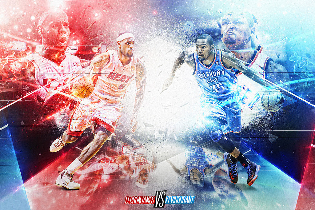 Lebron James Kevin Durant Basketball NBA Poster