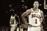 Michael Jordan Derrick Rose Chicago Bulls Basketball NBA Poster