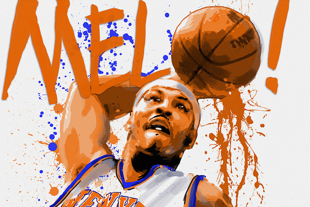 Carmelo Anthony Ball Basketball NBA Poster