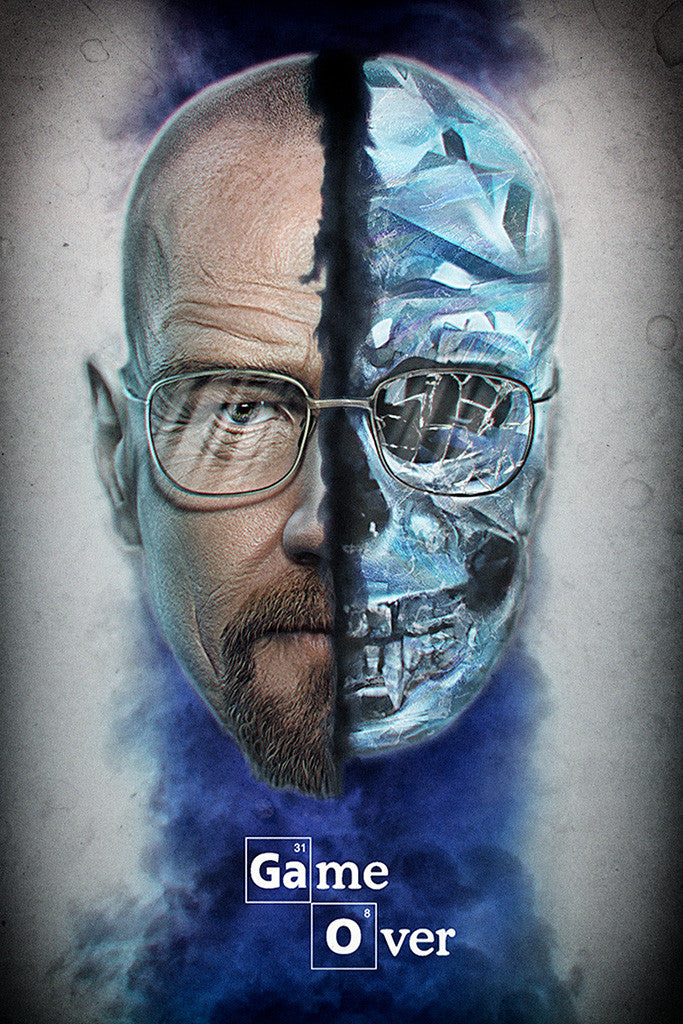 Breaking Bad Walter White Skull Game Over Poster