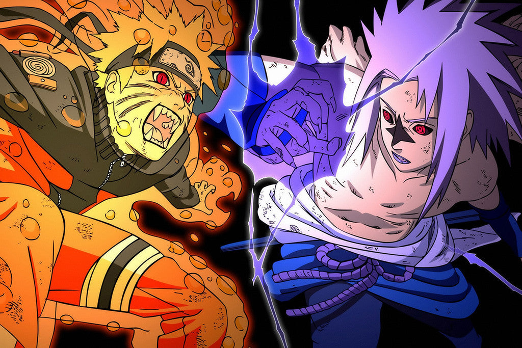 Naruto Vs Sasuke Anime Poster