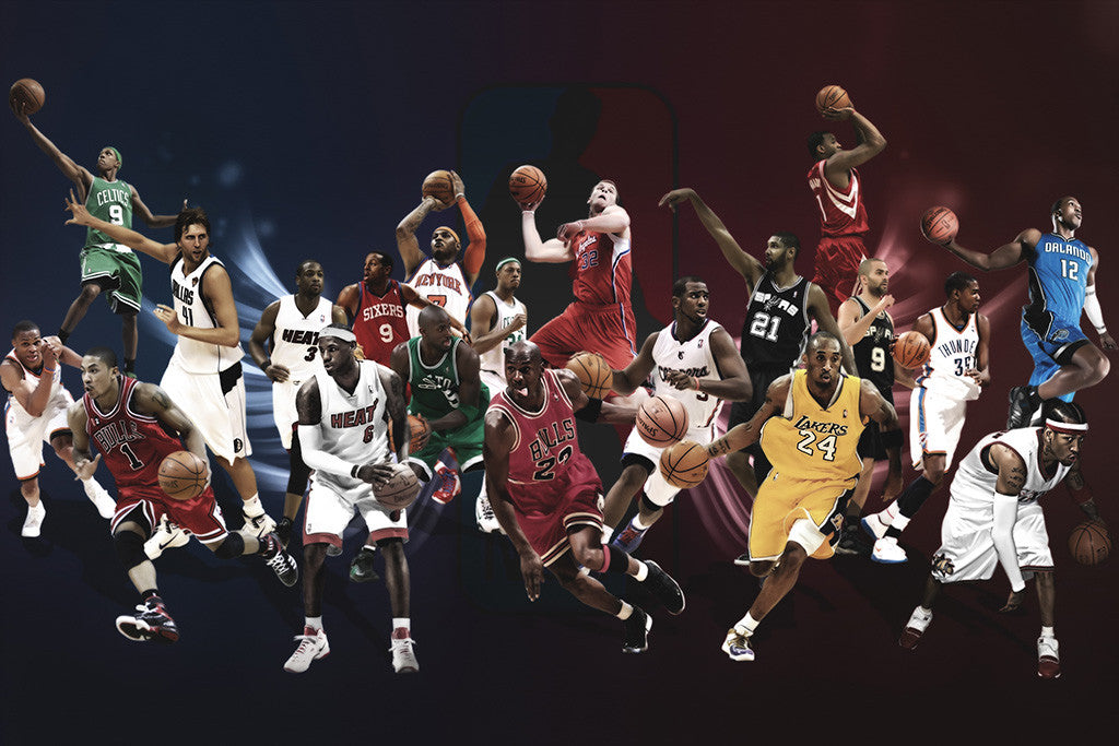 All Star Lebron James Kobe Bryant Michael Jordan Basketball NBA Poster