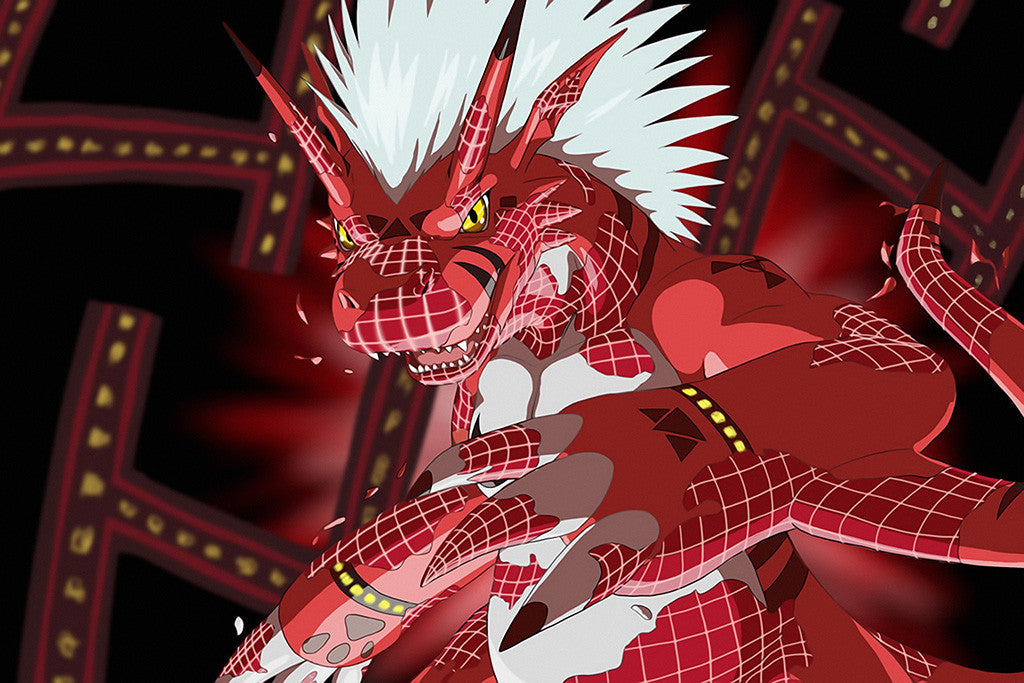 Digimon Guilmon Dragon Anime Poster