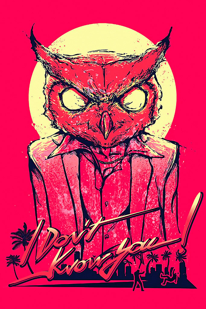 Hotline Miami Rasmus Mask Owl Poster