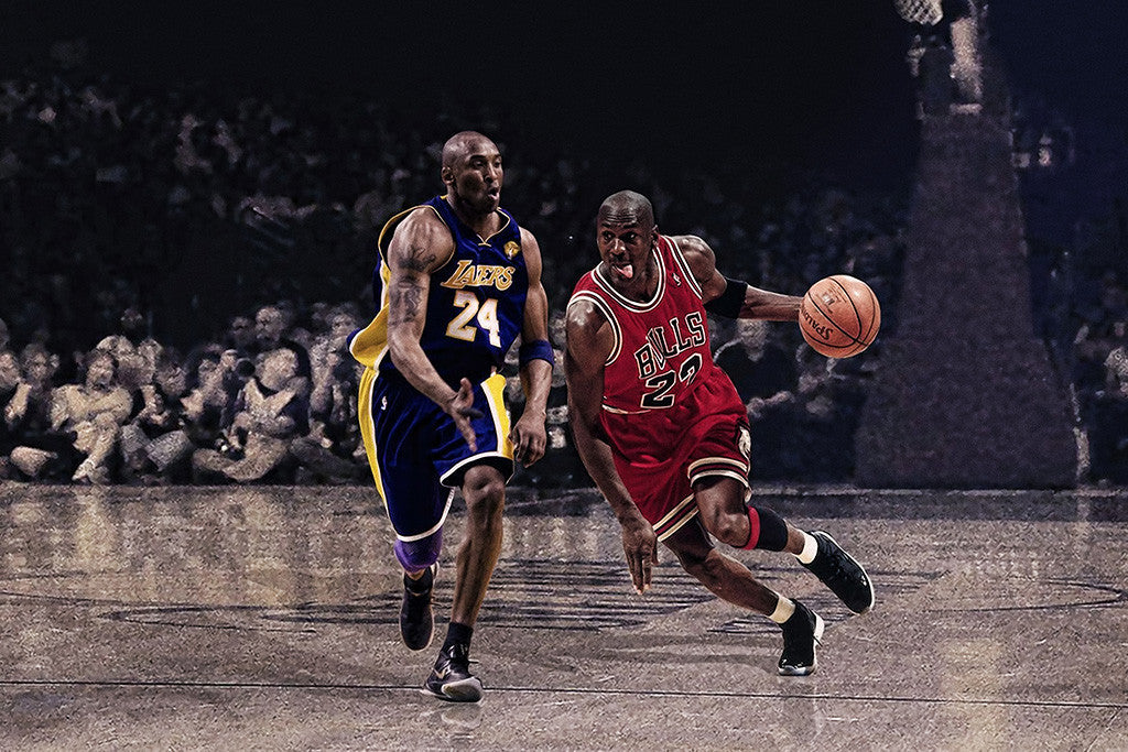 Kobe Bryant Vs Michael Jordan NBA Poster