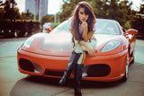 Red Ferrari Hot Girl Poster