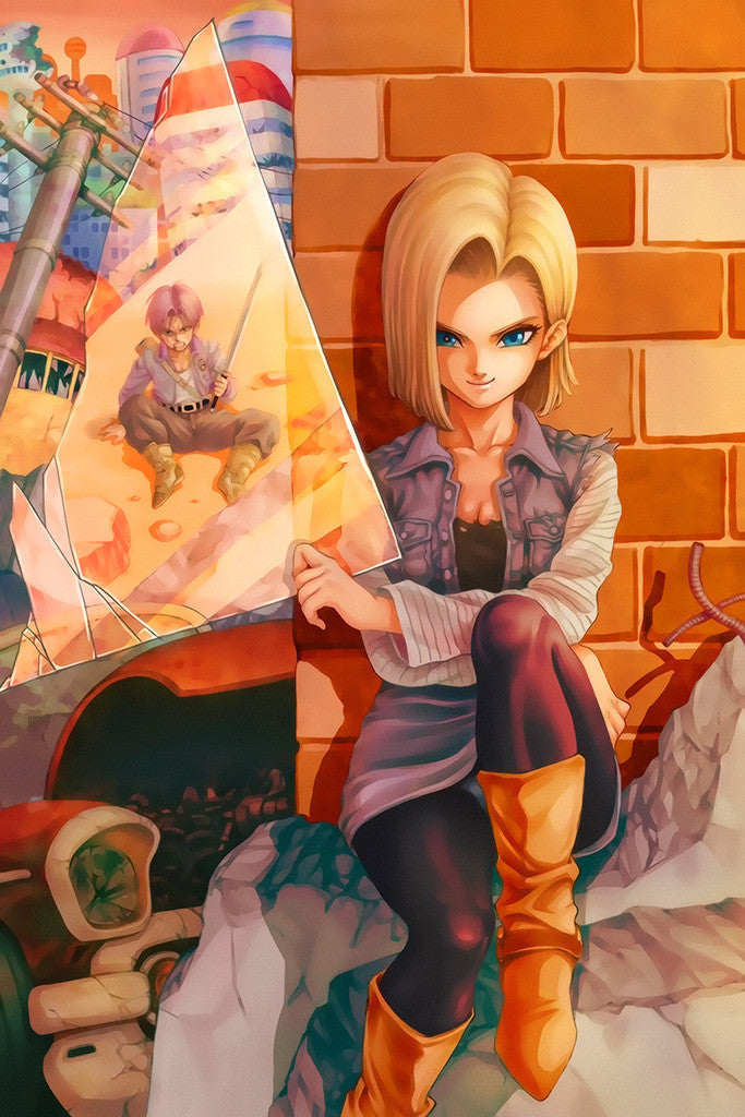 Trunks Android 18 Dragon Ball Z Android 18 Vs Trunk Anime Poster – My Hot Posters