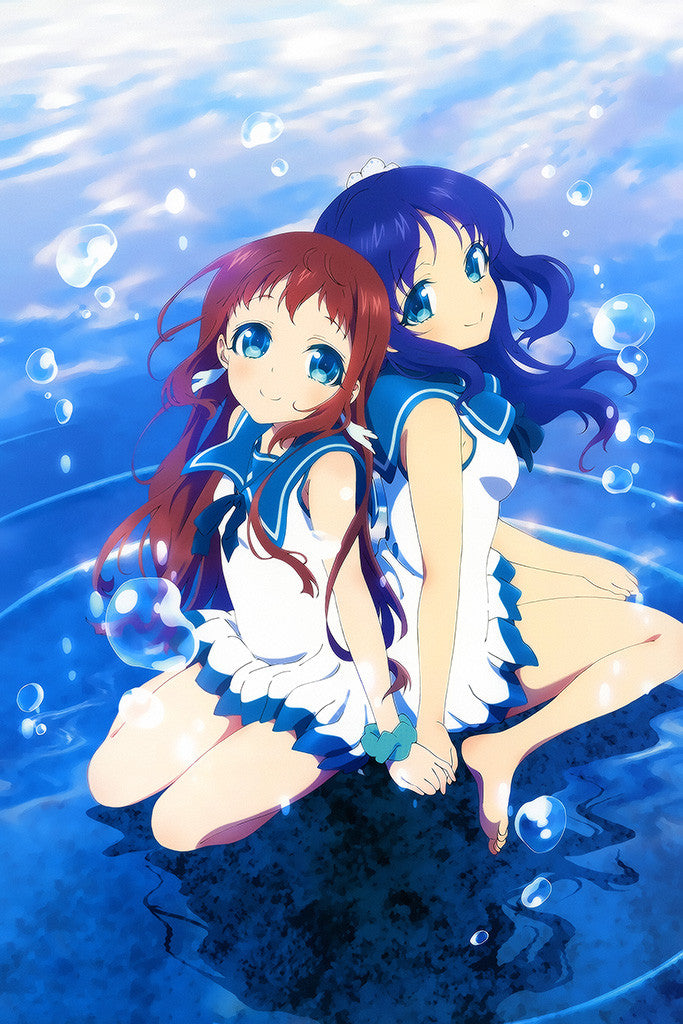Anime Japanese Girl Big Blue Eyes on Sea Stock Illustration - Illustration  of japanese, paradise: 272340822